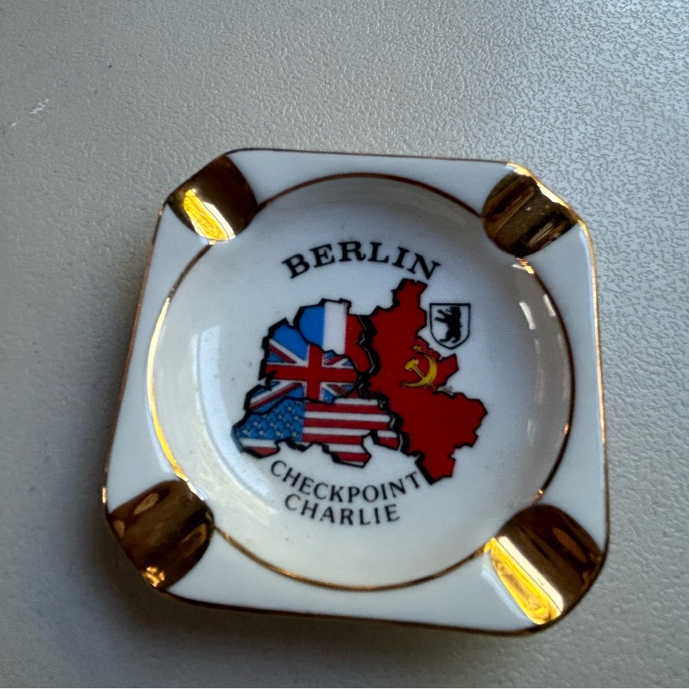 Vintage Berlin Germany Checkpoint Charlie Ashtray Cold War